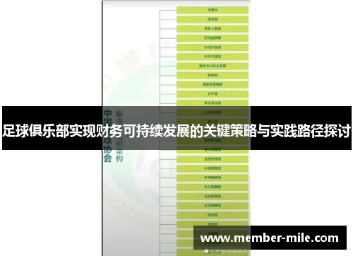 足球俱乐部实现财务可持续发展的关键策略与实践路径探讨 足球俱乐部实现财务可持续发展的关键策略与实践路径探讨